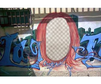 photomontage of graffiti of head to put ur face