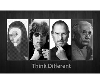 photomontage with john lennon steve jobs and albert einstein think different