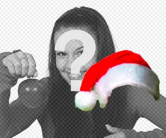 photomontage to put christmas hat in your photo