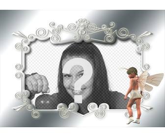 silver picture frame with magic fairy to put ur photo inside