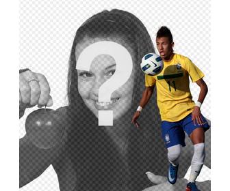 photomontage where u can add photo next to neymar junior with brazil shirt