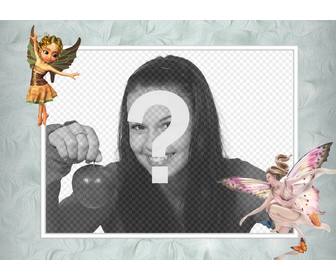 photo frame with winged fairy images that put photo online