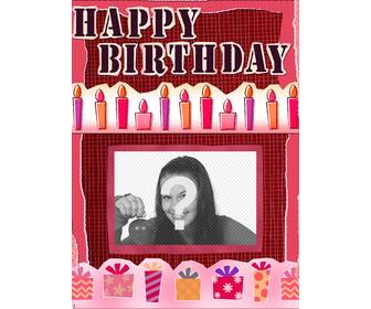 birthday card to make online and add photo at background