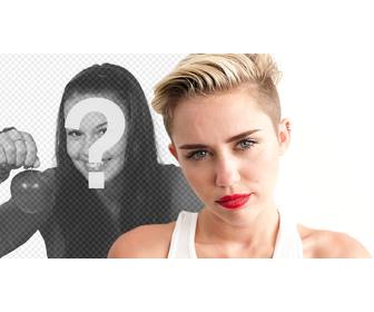 put ur photo along with miley cyrus with this montage u can do online