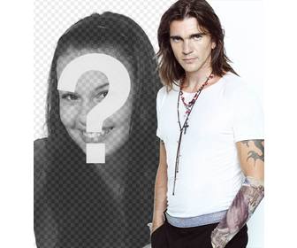 u want to put ur picture next to juanes its simple just upload photo and creates photomontage to put as profile photo