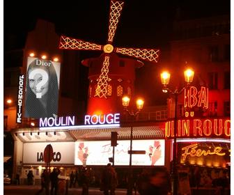 add ur photo to poster advertising of dior in the moulin rouge in the red light district of paris