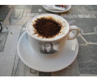photomontage to insert ur photo as mark cup of coffee