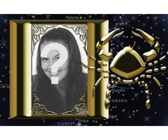 u can add ur image in the frame of the zodiac sign scorpio