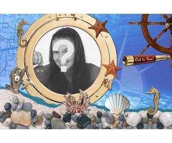 photomontage under the sea where u can put ur picture next to horses and sea stars