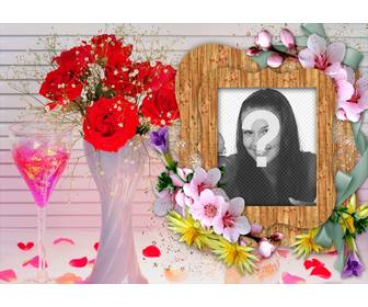 photo frame with colorful flowers