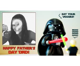 Congratulate Fathers Day with this funny Star Wars greeting card