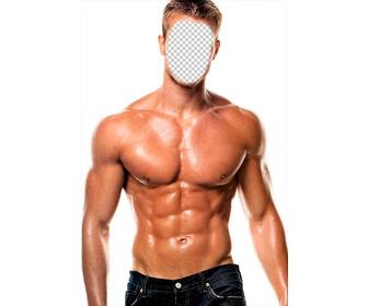photomontage of muscular man with your face