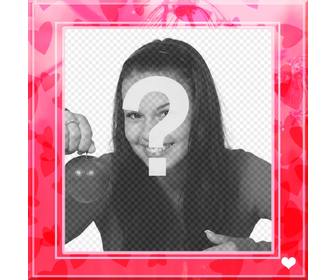 pink frame with hearts for ur profile picture of social networks