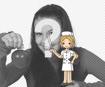 sticker of nurse drawing to stamp on ur photographs