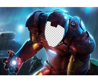 photomontage to put your face in the special iron man suit