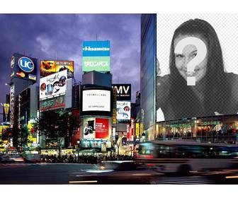 position ur photo as poster in the metropolis of tokyo all over face of building