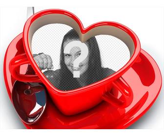 heart-shaped coffee cup with ur picture inside