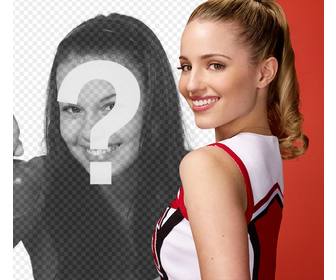 photomontage with quinn febray the famous cheerleader in tv series glee