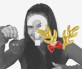 christmas reindeer antlers sticker for your picture