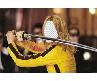 photomontage to put ur face on the actress uma thurman in kill bill
