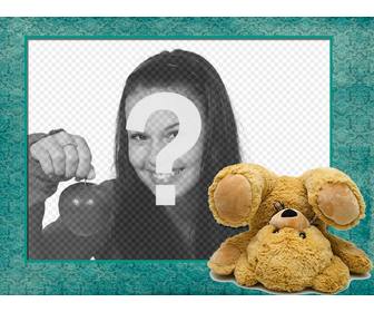picture frame with teddy bear doing cartwheel on ur photo