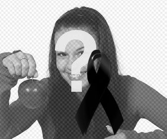 put black ribbon on your photos online