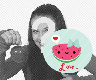 digital sticker for ur photos of nice love watermelon