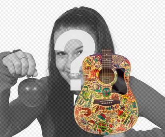 colorful sticker if guitar with ur photo