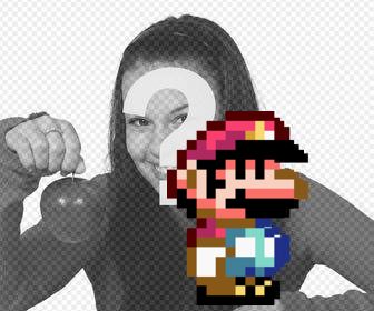 sticker of the game mario bros pixelated and free