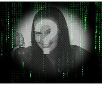 matrix code effect with green letters over your photo