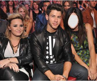 photomontage to pose with joe jonas and demi lovato