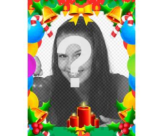 colorful christmas photo frame