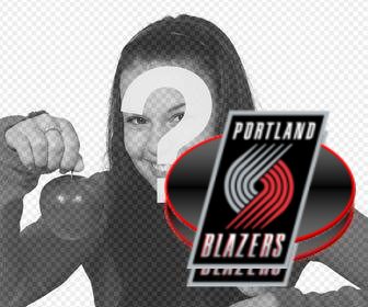 sticker with the logo of the portland blazers