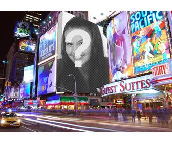 photomontage with posters in times square