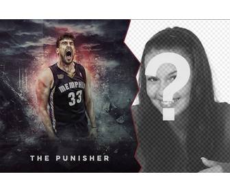 online photomontage of basketball player marc gasol