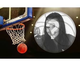 collage of basket and basketball