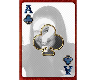 photo frame with the ace of clubs
