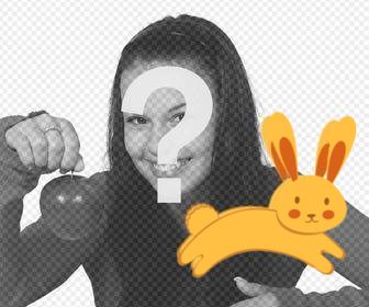 sticker with rabbit to paste in ur photo