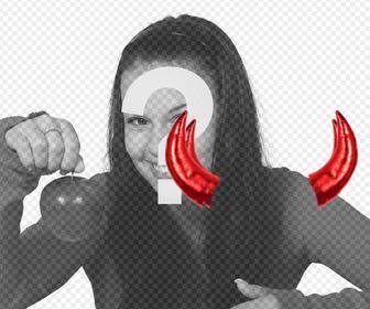 sticker of two devil horns to put in your photo