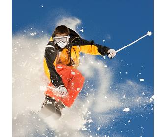 photomontage with professional skier where u can put ur face