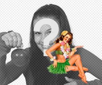 sticker of picture of hawaiian girl