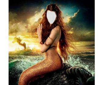 your face on the body of mermaid with this online effect