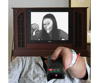animation to make ur own photo in which television serras turns off and on
