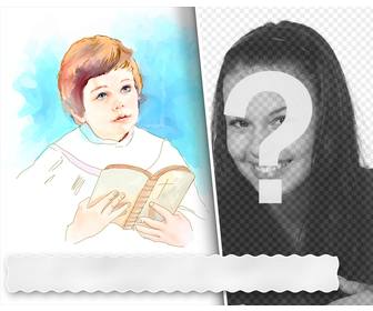 communion photo background with watercolor drawing