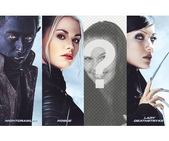 photomontage with characters from x-men