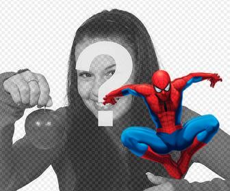 spiderman sticker jumping to insert into ur photo