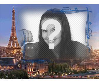 photo frame with background paris the city of love to make with picture