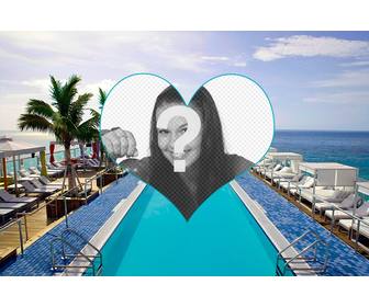summery photomontage to put ur photo along with luxurious pool