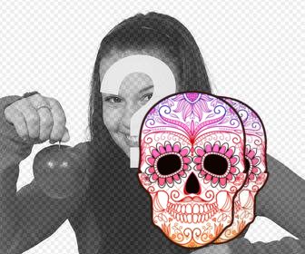 sticker of colorful skull for your images