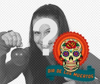 sticker with skull and text for your photos